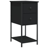 NNEVL Bedside Cabinet Black 32x42x70 cm Engineered Wood