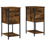 NNEVL Bedside Cabinets 2 pcs Smoked Oak 32x42x70 cm Engineered Wood