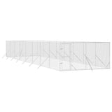 NNEVL Outdoor Dog Kennel Silver 4x16x2 m Galvanised Steel