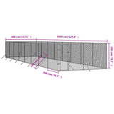 NNEVL Outdoor Dog Kennel Silver 4x16x2 m Galvanised Steel