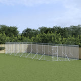 NNEVL Outdoor Dog Kennel Silver 4x16x2 m Galvanised Steel