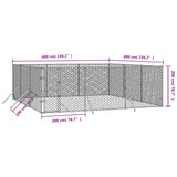 NNEVL Outdoor Dog Kennel Silver 6x6x2 m Galvanised Steel