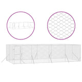NNEVL Outdoor Dog Kennel Silver 8x4x2 m Galvanised Steel