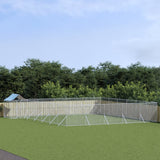 NNEVL Outdoor Dog Kennel with Roof Silver 12x12x2.5 m Galvanised Steel