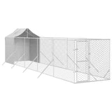 NNEVL Outdoor Dog Kennel with Roof Silver 2x10x2.5 m Galvanised Steel
