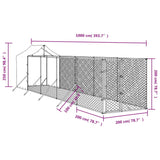 NNEVL Outdoor Dog Kennel with Roof Silver 2x10x2.5 m Galvanised Steel