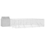 NNEVL Outdoor Dog Kennel with Roof Silver 10x6x2.5 m Galvanised Steel