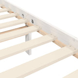 NNEVL Bed Frame with Headboard White 153x203 cm Queen Solid Wood