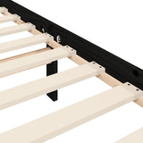 NNEVL Bed Frame with Headboard Black 153x203 cm Queen Solid Wood