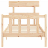 NNEVL Bed Frame with Headboard 92x187 cm Single Solid Wood
