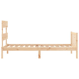 NNEVL Bed Frame with Headboard 92x187 cm Single Solid Wood
