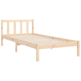 NNEVL Bed Frame with Headboard 92x187 cm Single Solid Wood