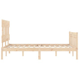 NNEVL Bed Frame with Headboard 137x187 cm Double Size Solid Wood