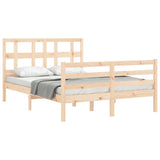 NNEVL Bed Frame with Headboard 137x187 cm Double Solid Wood