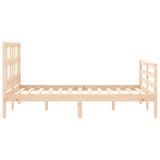 NNEVL Bed Frame with Headboard 137x187 cm Double Solid Wood