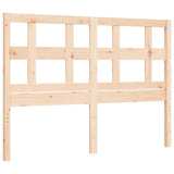 NNEVL Bed Frame with Headboard 137x187 cm Double Solid Wood