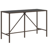 NNEVL 9 Piece Garden Bar Set with Cushions Brown Poly Rattan