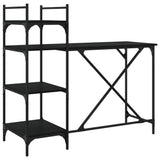 NNEVL Computer Desk with Shelves Black 120x47x109 cm