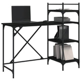 NNEVL Computer Desk with Shelves Black 120x47x109 cm