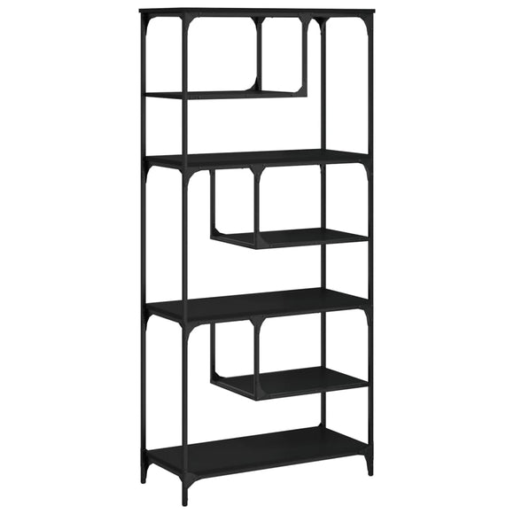 NNEVL Bookcase Black 81x36x176 cm Engineered Wood
