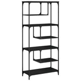 NNEVL Bookcase Black 81x36x176 cm Engineered Wood