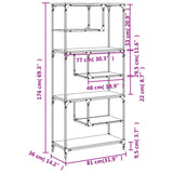 NNEVL Bookcase Black 81x36x176 cm Engineered Wood