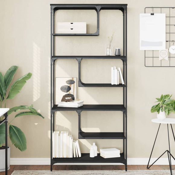 NNEVL Bookcase Black 81x36x176 cm Engineered Wood