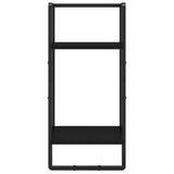 NNEVL 4 Piece Wall Shelf Set with Bars Black Engineered Wood