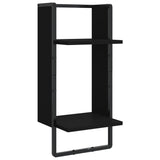 NNEVL 4 Piece Wall Shelf Set with Bars Black Engineered Wood