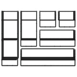 NNEVL 6 Piece Wall Shelf Set with Bars Black Engineered Wood