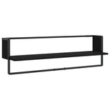 NNEVL 6 Piece Wall Shelf Set with Bars Black Engineered Wood