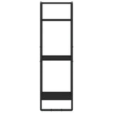NNEVL 6 Piece Wall Shelf Set with Bars Black Engineered Wood