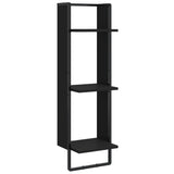NNEVL 6 Piece Wall Shelf Set with Bars Black Engineered Wood