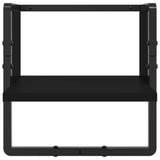 NNEVL 6 Piece Wall Shelf Set with Bars Black Engineered Wood