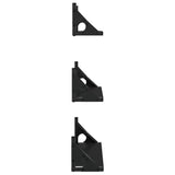 NNEVL 3 Piece Wall Shelf Set Black Engineered Wood
