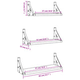 NNEVL 3 Piece Wall Shelf Set Black Engineered Wood