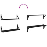 NNEVL Wall Shelves 2 pcs Black 60x15x15.5 cm