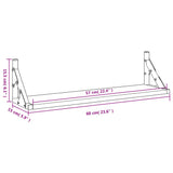 NNEVL Wall Shelves 2 pcs Black 60x15x15.5 cm