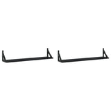 NNEVL Wall Shelves 2 pcs Black 80x15x15.5 cm Engineered Wood