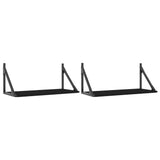 NNEVL Wall Shelves 2 pcs Black 60x25x25.5 cm Engineered Wood