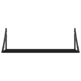 NNEVL Wall Shelves 2 pcs Black 80x25x25.5 cm Engineered Wood