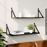 NNEVL Wall Shelves 2 pcs Black 80x25x25.5 cm Engineered Wood