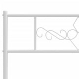 NNEVL Metal Bed Frame with Headboard and Footboard White 183x203 cm King Size