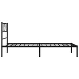 NNEVL Metal Bed Frame with Headboard Black 90x190 cm