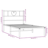 NNEVL Metal Bed Frame with Headboard Black 90x190 cm