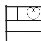 NNEVL Metal Bed Frame with Headboard and Footboard Black 107x203 cm