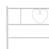 NNEVL Metal Bed Frame with Headboard and Footboard White 150x200 cm
