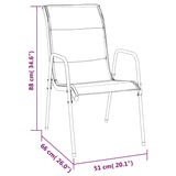 NNEVL 9 Piece Garden Dining Set Black Steel and Textilene