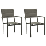 NNEVL 3 Piece Garden Dining Set Black Steel and Textilene