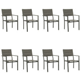 NNEVL 5 Piece Garden Dining Set Black Steel and Textilene
